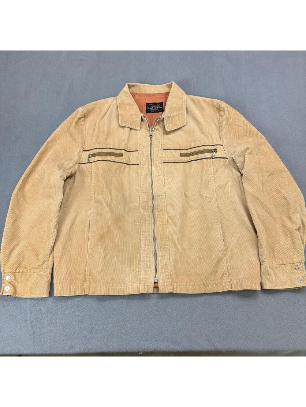 Vintage 60s Brad Whitney Corduroy Bomber Jacket Size XL Tan